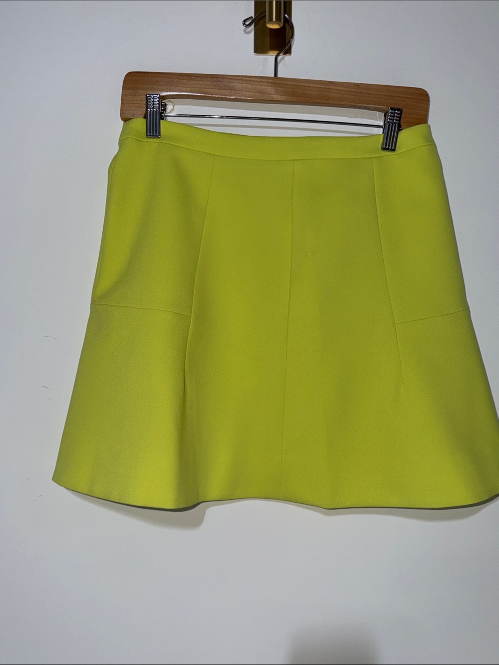 J. Crew fluted Bright Lime A-Line Women's Skirt size 4 NWOT